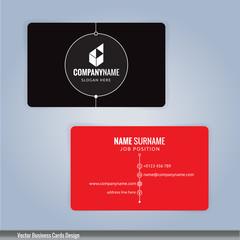 Red and Black modern business card template, Illustration Vector 10