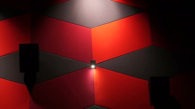 cinema red soundproof cushion wall and lighting design
