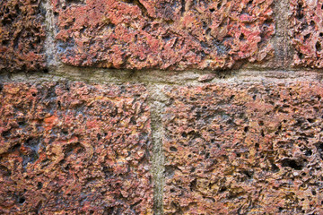 Old red brick wall texture background