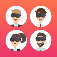 Businessman Use Virtual Reality Web Page Concept.