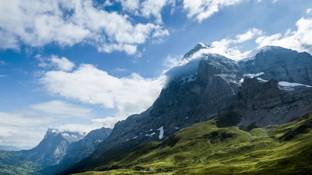 Eiger in Bernese Oberland in Switzerland - Time Lapse Video