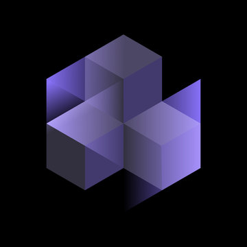 abstract isometric cubes for design © rashpeg
