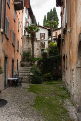 Bellagio city on Lake Como, Italy. Lombardy region. Italian street, european arhitecture.