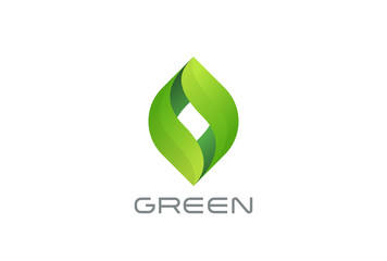 Green Eco Leaves Logo vector. Natural Organic cosmetics spa icon