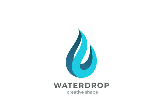 Water drop Logo design vector. Wave Waterdrop icon. Aqua droplet