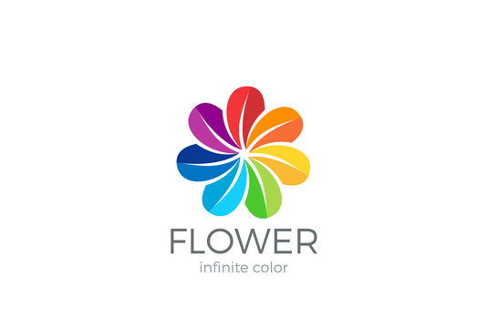 Flower abstract Logo loop vector. Team social community icon