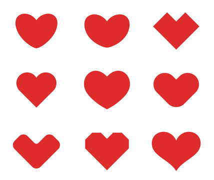 Heart shapes design vector. Valentine day love Cardiology icons