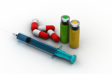   Medicines with syringe