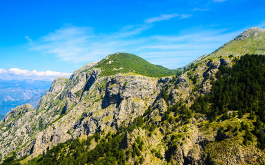 panoramic view on mountains near Kotor, Montenegro.