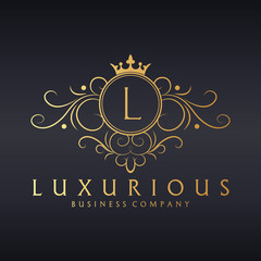 Luxurious logo. Easy to change color, size and text