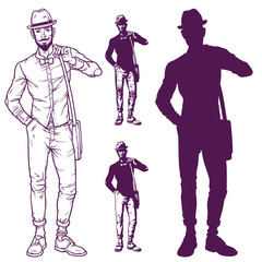 Vector illustration of a fashionable guy