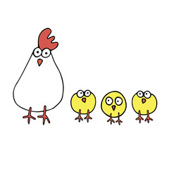 chicken vector hen cartoon illustration cute rooster © dashakovtun