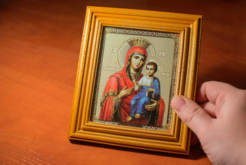 Fototapeta premium The icon with the little Christ