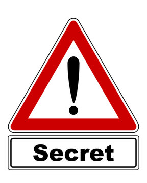 Warnschild mit Ausrufezeichen und Zusatzinformation
