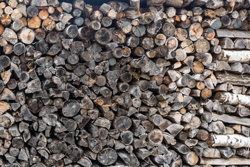 Row of fire wood
