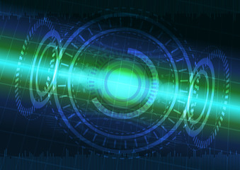 Abstract digital technology color background or futuristic interface.