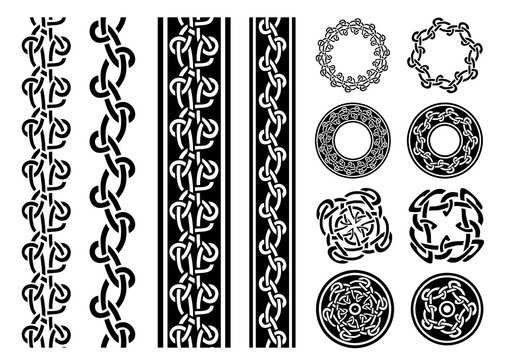 Celtic Borders, Patterns And Rings Set