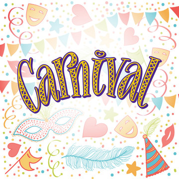 carnival party hand made. vector illustration.