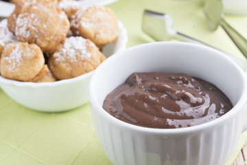 Chocolate dumpling with donuts