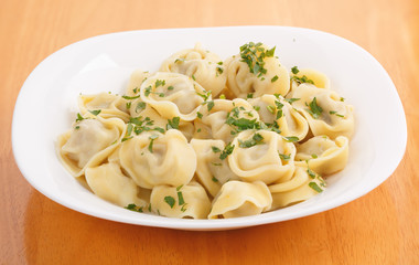 homemade boiled dumplings on a plate