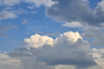 Clouds over the field after a storm