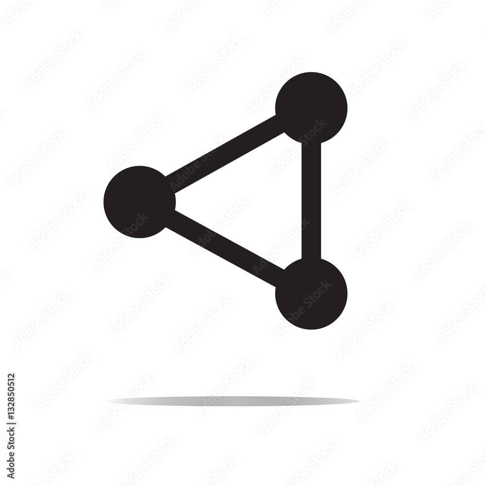 Wall mural network connection structure on white background. network conne