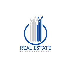 Real Estate Logo Design. Creative abstract real estate icon logo and business card template.