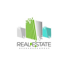 Real Estate Logo Design. Creative abstract real estate icon logo and business card template.