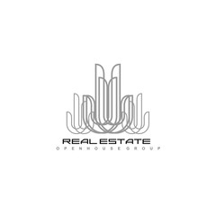 Real Estate Logo Design. Creative abstract real estate icon logo and business card template.