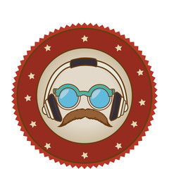 gentleman face hipster style vector illustration design