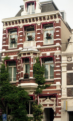 Netherlands, Amsterdam. Sights of the city, people. Building. Sketches.