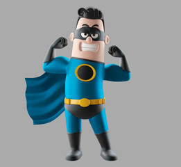 Fun superhero 3d render man