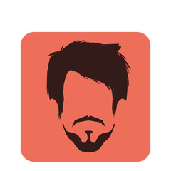 gentleman face hipster style vector illustration design