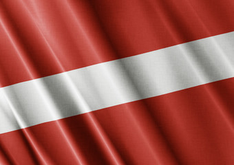 Latvia waving flag close