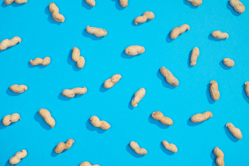 Peanut nuts flat lay pattern