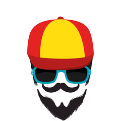 gentleman face hipster style vector illustration design