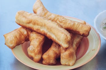 Patongko deep-fried dough stick in morning 
