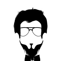 gentleman face hipster style vector illustration design