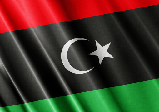 Libya waving flag close