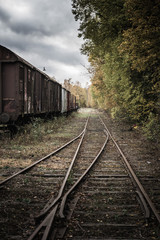 Fototapeta na wymiar Abandoned railroad track