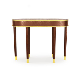 Classic furnishings. Modern sideboard with gold, isolated on whi