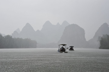Raft on the Li river, China