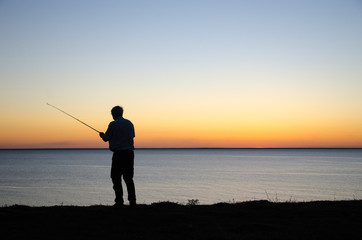 Angling by sunset