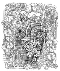 steampunk mechanical heart