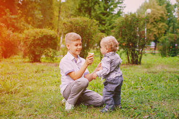 Fototapeta premium boys for a walk