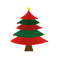 happy merry christmas tree card vector illustration design