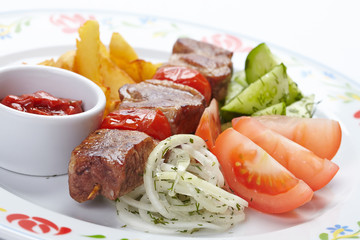 kebab with vegetables
