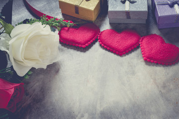 Love concept valentine's day background,red heart with red white