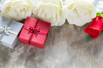 Love concept valentine's day background,red heart with red white