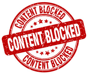 content blocked red grunge stamp